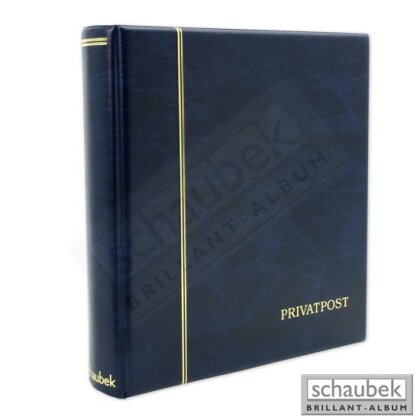 Ringbinder "Senator", blau, mit Prägung "Privatpost" - wattierter Kunstlederbinder