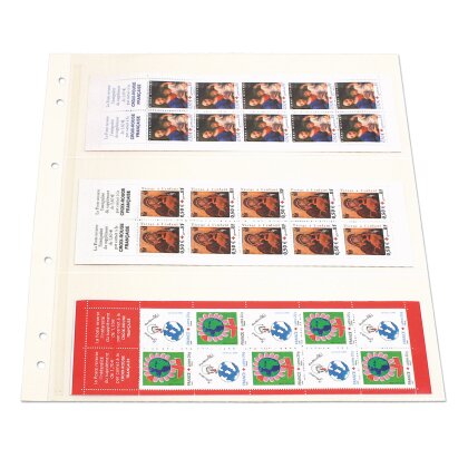 Schaubek-Blanko-Like - 10 Blatt gelblich-weiß 3 Folientaschen 28,51 x 90 mm