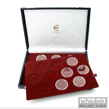 coin cassette Portugal - 10,- Euro commemorative coins with capsules, 20 spaces on 2 trays