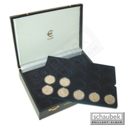 10-Euro-Münzenkassette für 60 Münzen in Dosen - 60 Felder auf 3 Tabletts - Prägung "Polierte Platte"