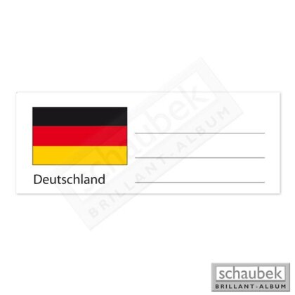 Länderetikett für Münzhülle - Deutschland 1 Bogen mit 15 Flaggen