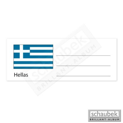 Länderetikett für Münzhülle - Hellas 1 Bogen mit 15 Flaggen