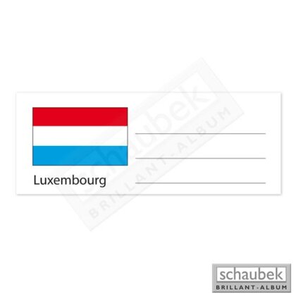 Etiquette pays pour feuille numismatique Luxembourg, 1 feuille avec 15 drapeaux