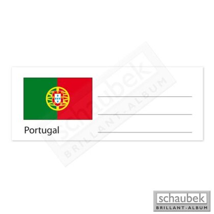 Länderetikett für Münzhülle - Portugal 1 Bogen mit 15 Flaggen