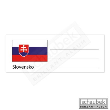 Länderetikett für Münzhülle - Slowakische Republik 1 Bogen mit 15 Flaggen