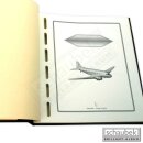 Motivalbum "Flugzeuge" - Kunstleder-Schraubbinder unwattiert schwarz, mit Motivprägung und 22 Motiv-Blätter