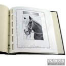 album thématique «chevaux» - reliure à vis noire en simili-cuir et 22 feuilles thématiques