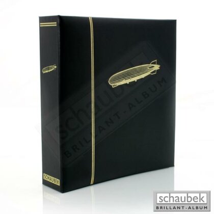 Motivalbum "Zeppelin" - Kunstleder-Schraubb. unwattiert schwarz, mit Motivprägung und 22 Motiv-Blätter
