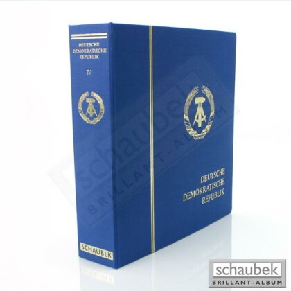 Album DDR Ergänzungsband 1950-1990 Brillant im Ganzleinen-Schraubbinder blau, Band IV ohne Schutzkassette