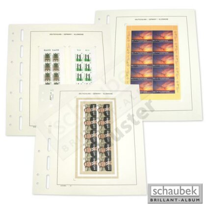 Bundesrepublik - Zehnerbogenblatt mit 2 Folien 90 mm x 204 mm - 5 Blatt