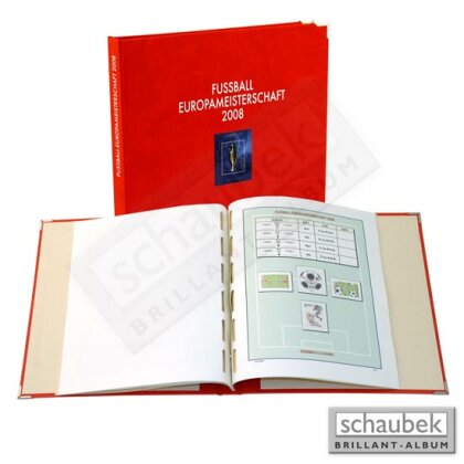 Album Fußball Europameisterschaft 2008 13 farbige Seiten im Kunstleder-Schraubbinder
