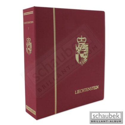 Album Liechtenstein 1912-1979 Brillant im Ganzleinen-Schraubbinder rot, Band I ohne Schutzkassette
