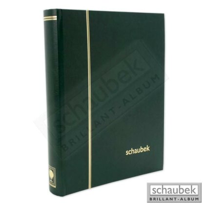 stock book, 32 white pages, divided, 230 mm x 310 mm green