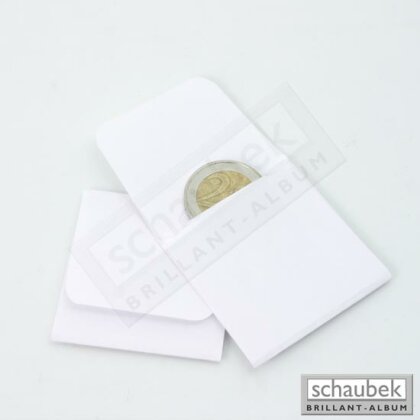Pochettes numismatiques en papier offset blanc de 100 g/m²