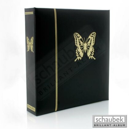 thematic album "butterflies" - black screw post, in a binder leatherette incl. 22 thematic sheets without slipcase