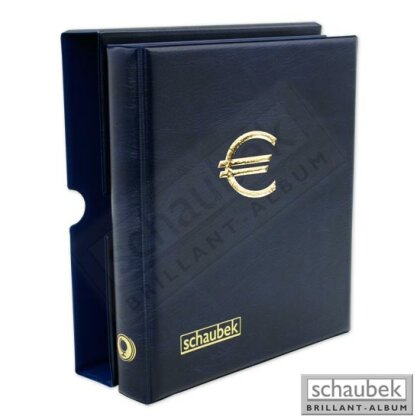 2-Euro-Münzenalbum mit Schutzkassette und 5 Hüllen für...
