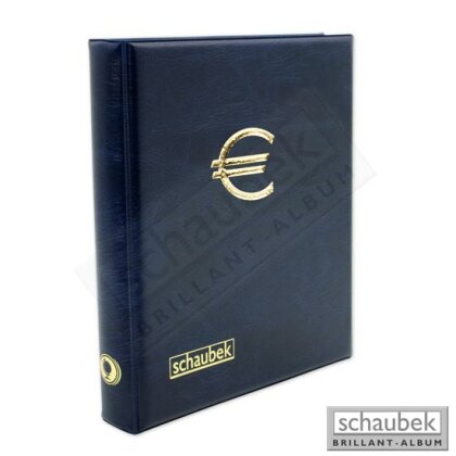 2-Euro-Münzenalbum mit 5 Hüllen für 100 Münzen blau