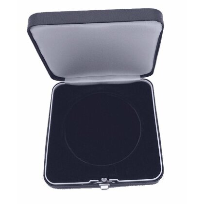 metal coin case, 95 mm x 95 mm inlay with various diameters