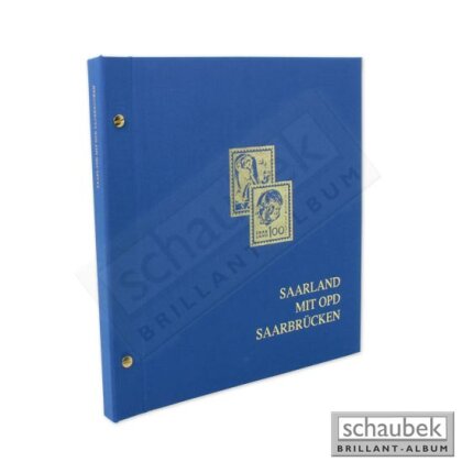 Album Germany Saarland OPD 1947-1959 N, in a in cloth screw post binder blue