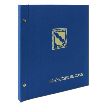 Album Allemagne Zone française 1945-1949 Brillant avec une reliure à vis en toille bleue Superior