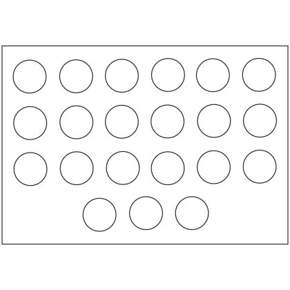 Viktoria-Tablett TB27-21 - 21 Felder á 27  mm Black