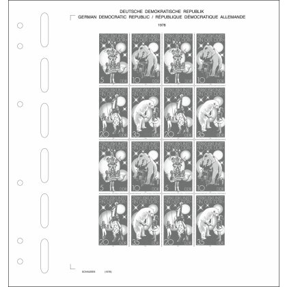 Schaubek set of leaves GDR 1978-1990 standard - se-tenant sheets