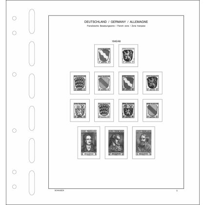 Schaubek set of leaves French Zone 1945-1949 standard