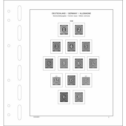 Schaubek Intérieus préimprimés Editions communes 1946-1948 Standard