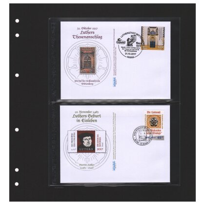 Schaubek-Blanko-Like - 5 Blatt schwarz 2 Folientaschen 189 x 108 mm