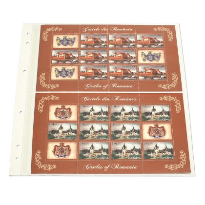 Schaubek-Blanko-Like - 5 Blatt gelblich-weiß 2 Folientaschen 28,53 x 138 mm