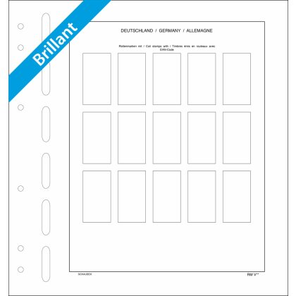 Sheet for coil stamps Germany (gummed) 15 spaces, each 27,5 mm x 51 mm