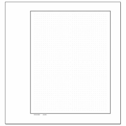 Feuilles vierges BB490 blanc jaunâtre avec 3 cadres et points