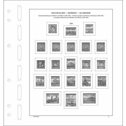 Schaubek Intérieus préimprimés Bohême et Moravie 1939-1945 Standard