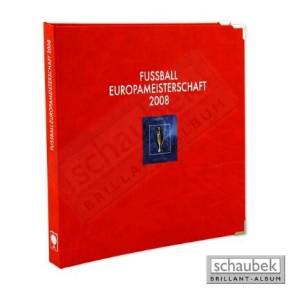 Reliure à vis en simili-cuir rouge avec marquage Fußball-Europameisterschaft 2008